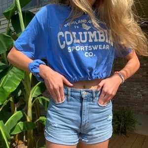 Large Columbia elastic crop with Scrunchie